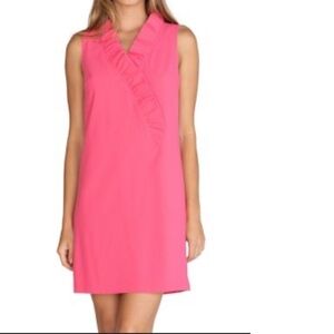 New Trina Turk Atlantis Ruffle Trim Shift Dress Watermelon